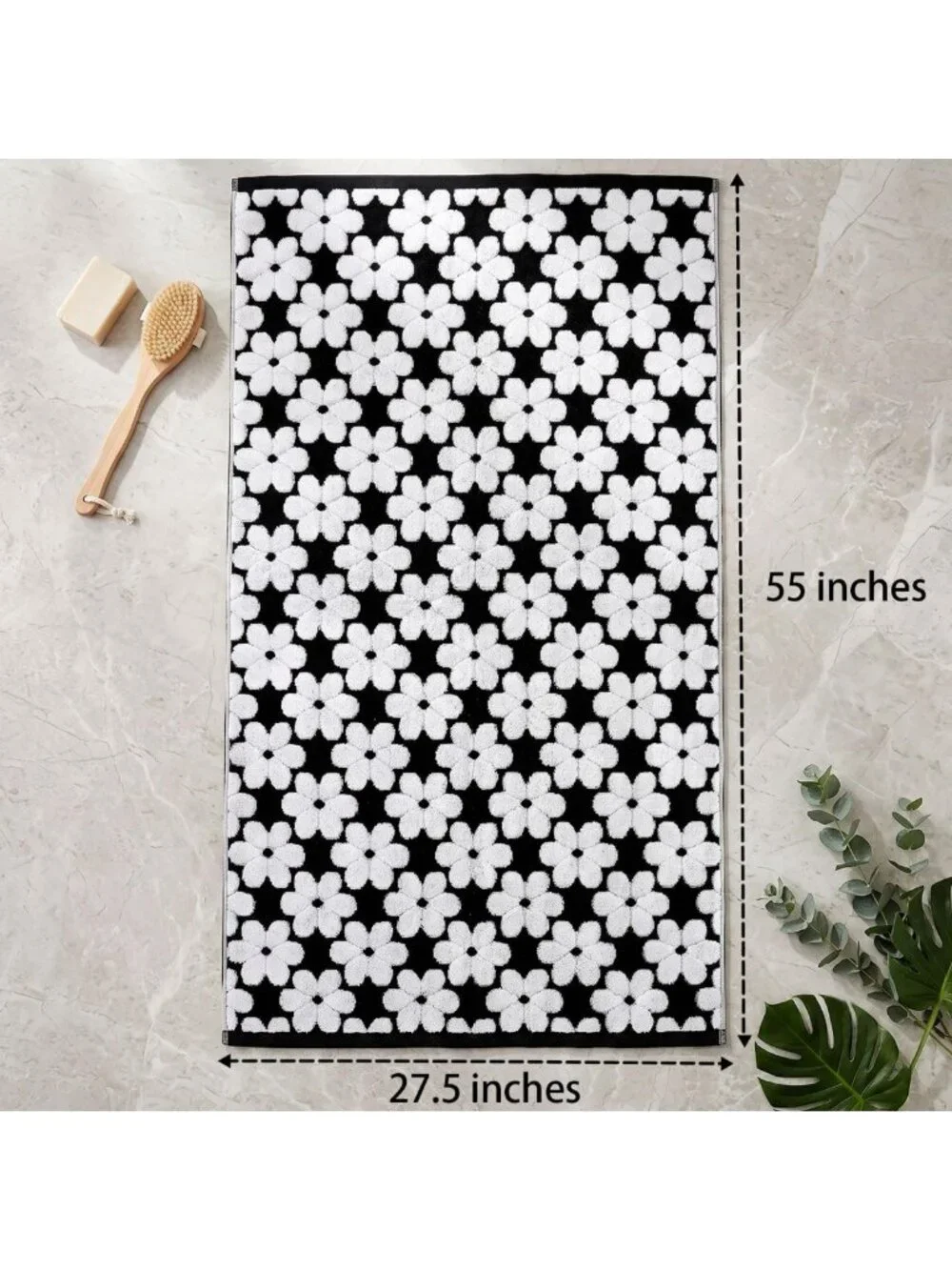 Super Soft Black Bath Towels Set of 2, Quick Drying, Large 27.5x55 Inches